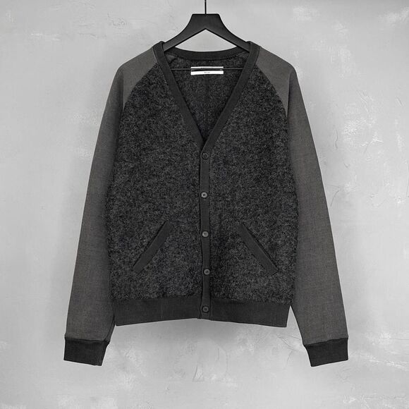 Robert Gellar New York Felted Wool & French Terry Cardigan Sweater - It 48 M
